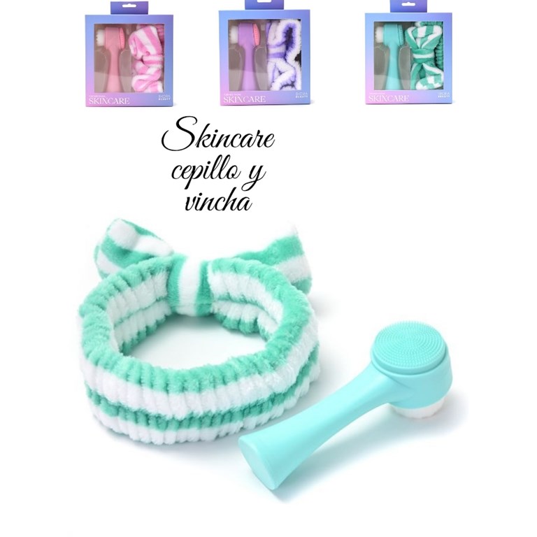 SET SKINCARE CEPILLO FACIAL Y VINCHA