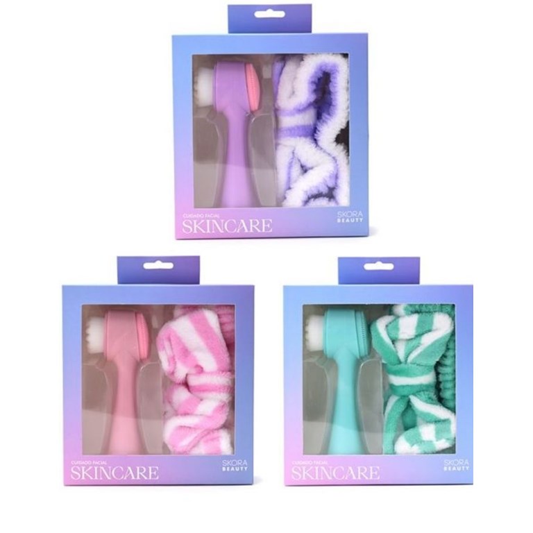 SET SKINCARE CEPILLO FACIAL Y VINCHA