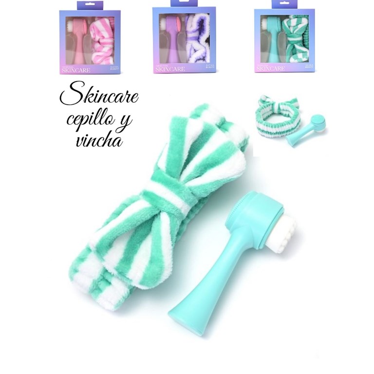 SET SKINCARE CEPILLO FACIAL Y VINCHA