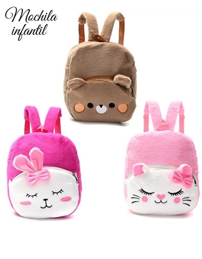 MOCHILA FUN BABY BOLSILLO ANIMALES 24X23X8 CM.  SKORA