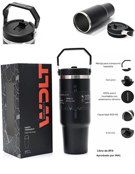 VASO TERMICO NEGRO WANDERLUST CON PICO 900ML