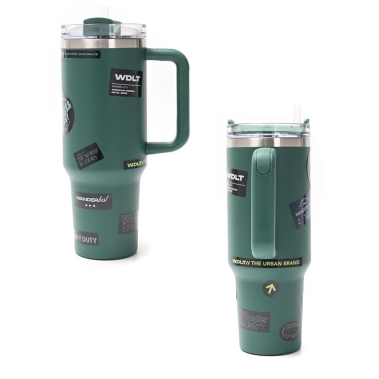 VASO TERMICO VERDE WANDERLUST CON PICO 900ML