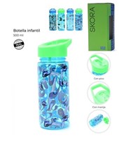 BOTELA INFANTIL CON PICO 500ML ESTAMPA FUTBOL