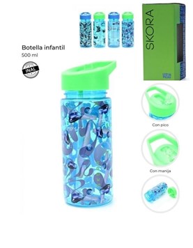 BOTELA INFANTIL CON PICO 500ML ESTAMPA FUTBOL