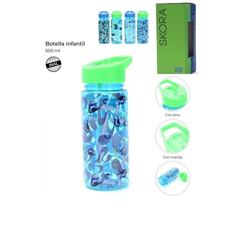 BOTELA INFANTIL CON PICO 500ML ESTAMPA FUTBOL