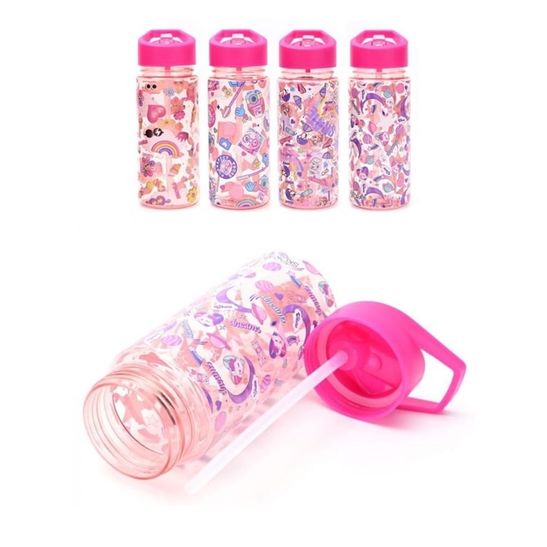 BOTELLA INFANTIL CON PICO 500ML ESTAMPA UNICORNIOS