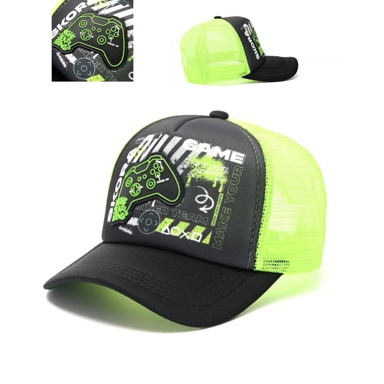 GORRO DE NENE CON VISERA ESTAMPA Y APLIQUE GAME