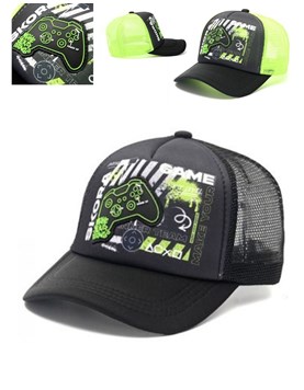 GORRO DE NENE CON VISERA ESTAMPA Y APLIQUE GAME