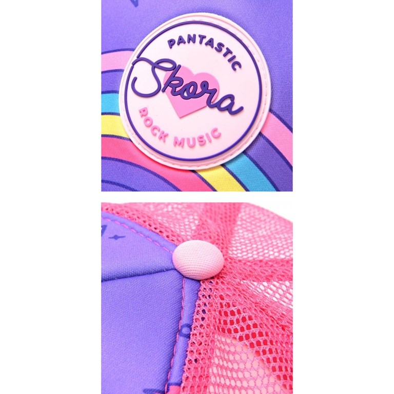 GORRO INFANTIL CON VISERA PARA NENA ESTAMPA ARCOIRIS