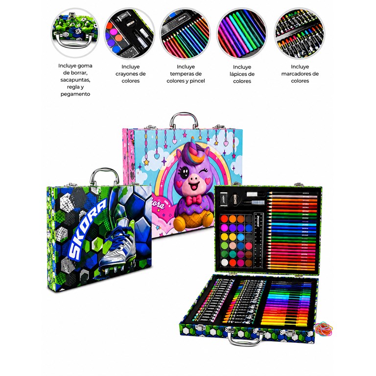 SET VALIJITA DE ARTE TEEN 110 PIEZAS. INCLUYE GOMA DE BORRAR, SACAPUNTAS Y PEGAMENTO. DISNEY