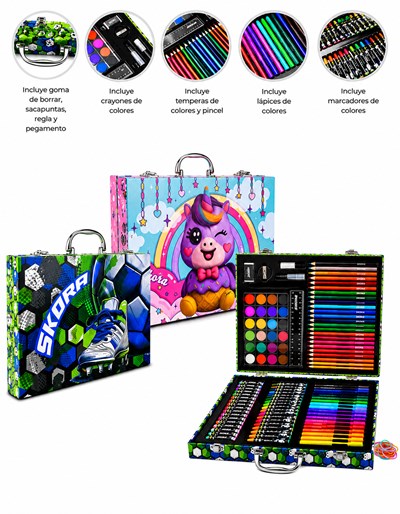 SET VALIJITA DE ARTE TEEN 110 PIEZAS. INCLUYE GOMA DE BORRAR, SACAPUNTAS Y PEGAMENTO. DISNEY