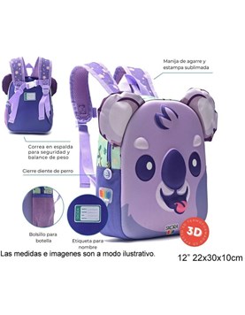 Mochila con luz kawaii aika termoformada 12'.Disney