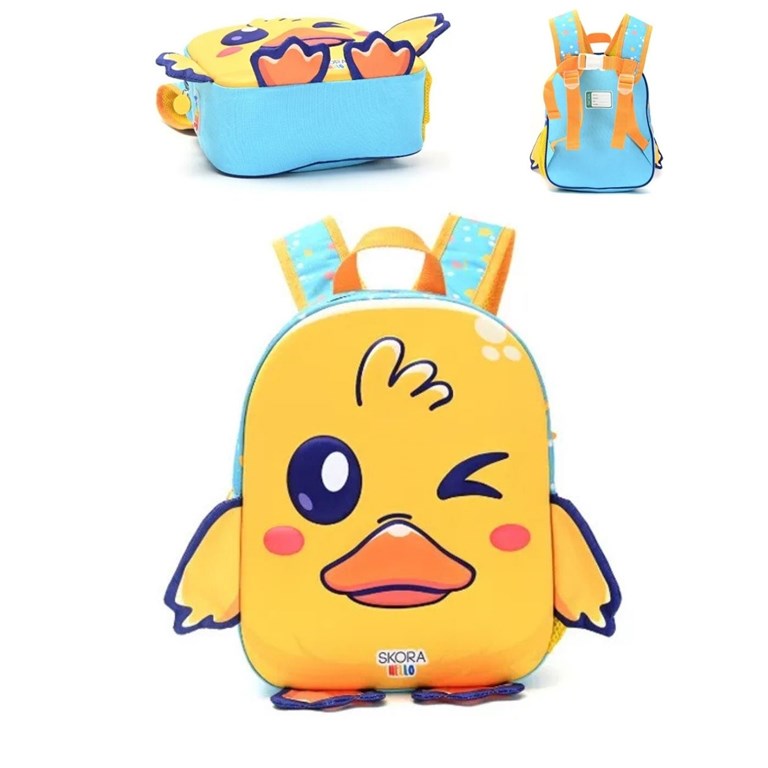 Mochila con luz kawaii hiru patito termoformada 12'.Disney
