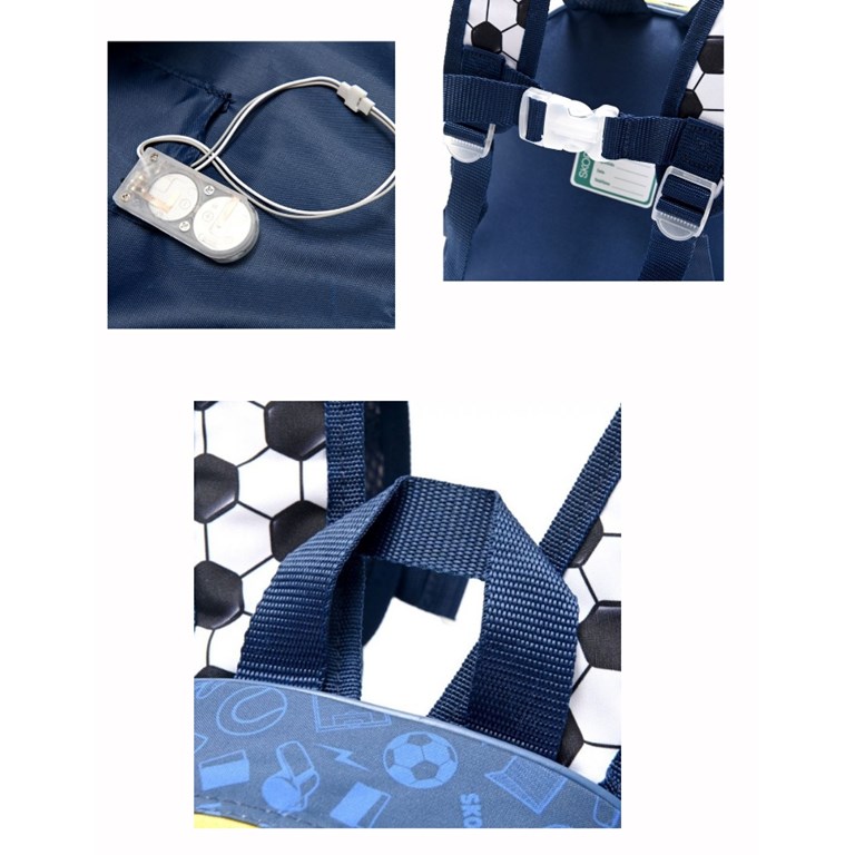 Mochila con luz petit termoformada futbol blue 22x30x10 12 pulgadas