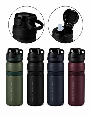 BOTELLA DEPORTIVA CON PICO RETRACTIL Y AGARRE ANTIDESLIZANTE 700ML