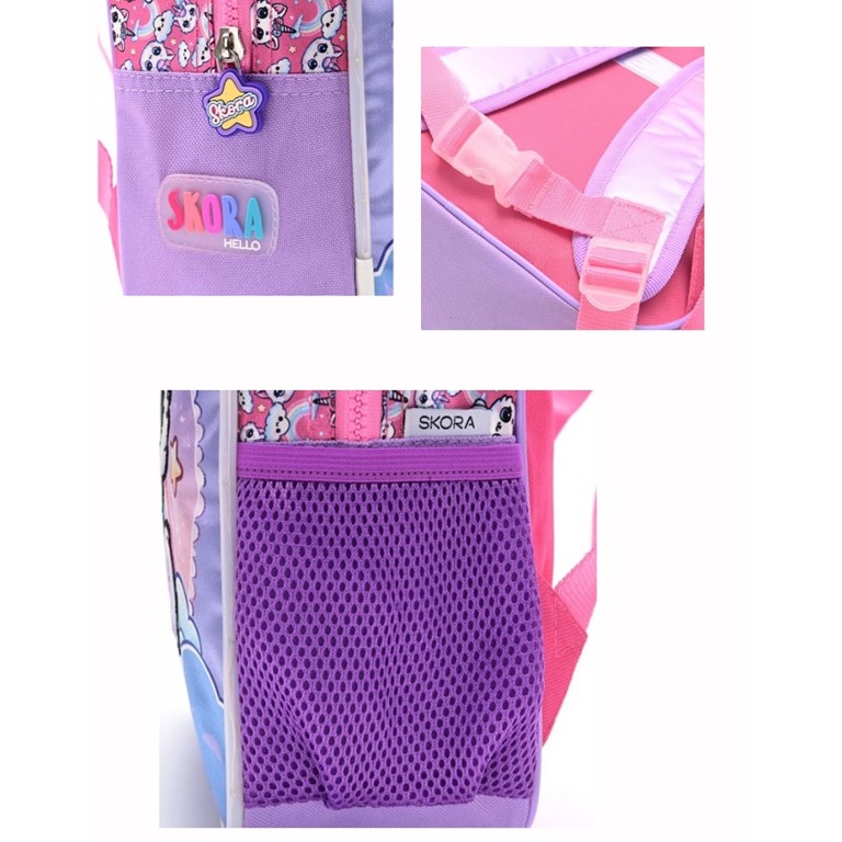 Mochila petit espalda termoformada 3d gatito unicornio con luz.Medidas 22x30x10 12 pulgadas