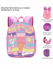 Mochila petit termoformada helado.Medidas:22x30x10 cm pulgadas 12