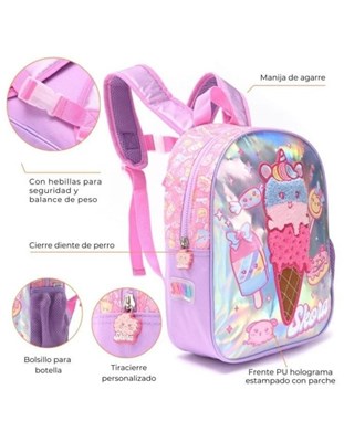 Mochila petit termoformada helado.Medidas:22x30x10 cm pulgadas 12