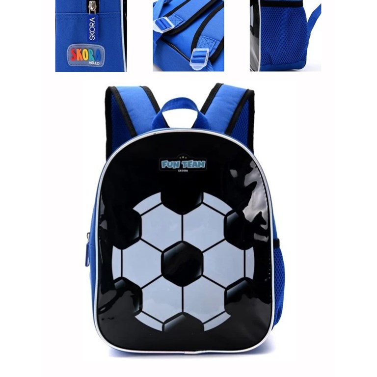 Mochila petit termoformada futbol.medidas 22x30x10cm 12pulg.