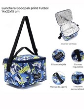 Lunchera goodpak print futbol 14x22x15cm