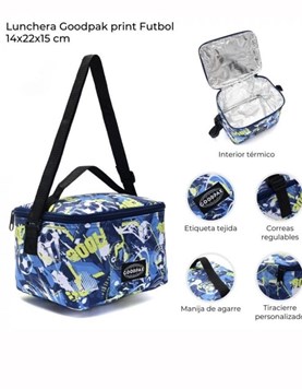 Lunchera goodpak print futbol 14x22x15cm