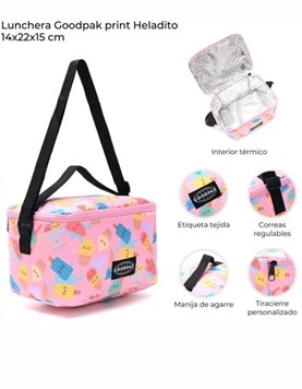 Lunchera goodpak print heladito 14x22x15 cm
