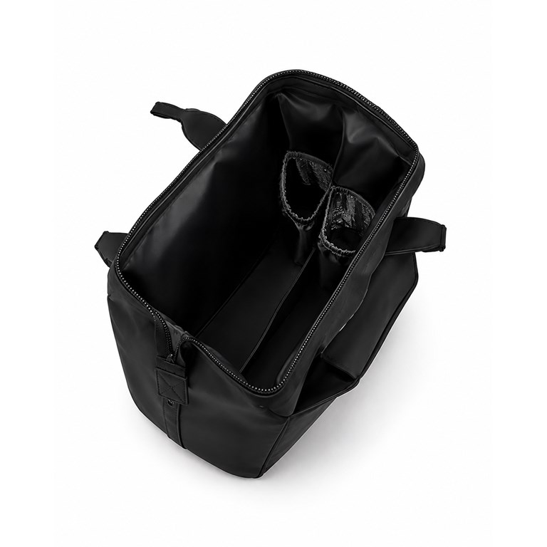 MOCHILA MATERNAL NEGRA CON CAMBIADOR 14' 36X24X19 CM DOBLE COMPARTIMENTO