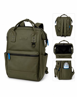 MOCHILA MATERNAL BOCA DE PEZ COLOR MILITAR 40X25X18 CM