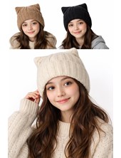 GORRO INFANTIL  TEJIDO CON OREJITAS