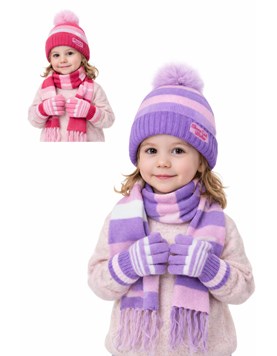 SET GORRO GUANTE Y BUFANDA  RAYAS INFANTIL