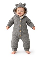 ASTRONAUTA  CON BOTONES TEJIDO FORRADO EN CORDERITO Y CAPUCHA . COCOMIEL