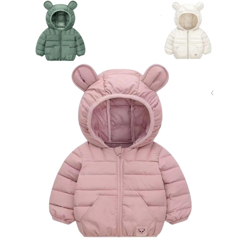 G66 CAMPERA INFLABLE LISA CON CAPUCHA Y OREJITAS, SIN PIEL. CAMPERA DE PUFFER LISA CON CAPUCHA Y OREJITAS, SIN PIEL. Talle 80 =12 meses 90=18m 100=24m 110=36m 120=48m 130=52m