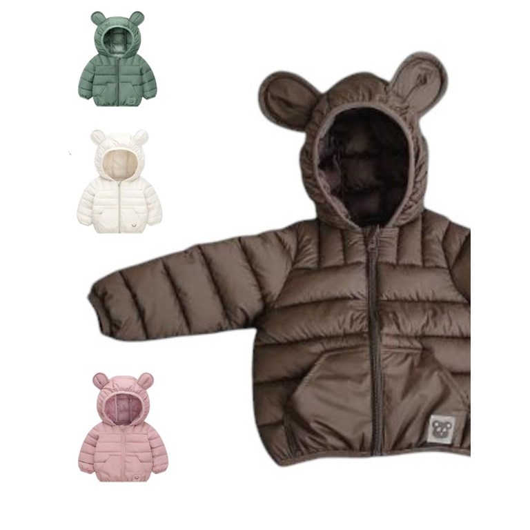 G66 CAMPERA INFLABLE LISA CON CAPUCHA Y OREJITAS, SIN PIEL. CAMPERA DE PUFFER LISA CON CAPUCHA Y OREJITAS, SIN PIEL. Talle 80 =12 meses 90=18m 100=24m 110=36m 120=48m 130=52m