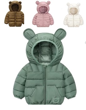 CAMPERA INFLABLE LISA CON CAPUCHA Y OREJITAS, SIN PIEL. CAMPERA DE PUFFER LISA CON CAPUCHA Y OREJITAS, SIN PIEL. Talle 80 =12 meses 90=18m 100=24m 110=36m 120=48m 130=52m