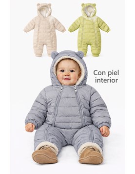 ASTRONAUTA INFLABLE LISO CON CAPUCHA Y OREJITAS. INTERIOR MICROPOLAR. Talle 73= 9 meses  80= 12m  90= 18m  100= 24m