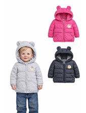 CAMPERA INFLABLE LISA PARA BEBE CON CAPUCHA Y COLSILLOS. COCOMIEL