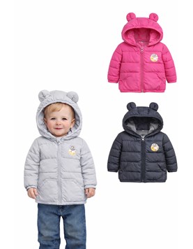 CAMPERA INFLABLE LISA PARA BEBE CON CAPUCHA Y COLSILLOS. COCOMIEL