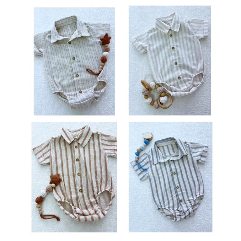 BODY CAMISA DE LINO RAYADO. COCOMIEL