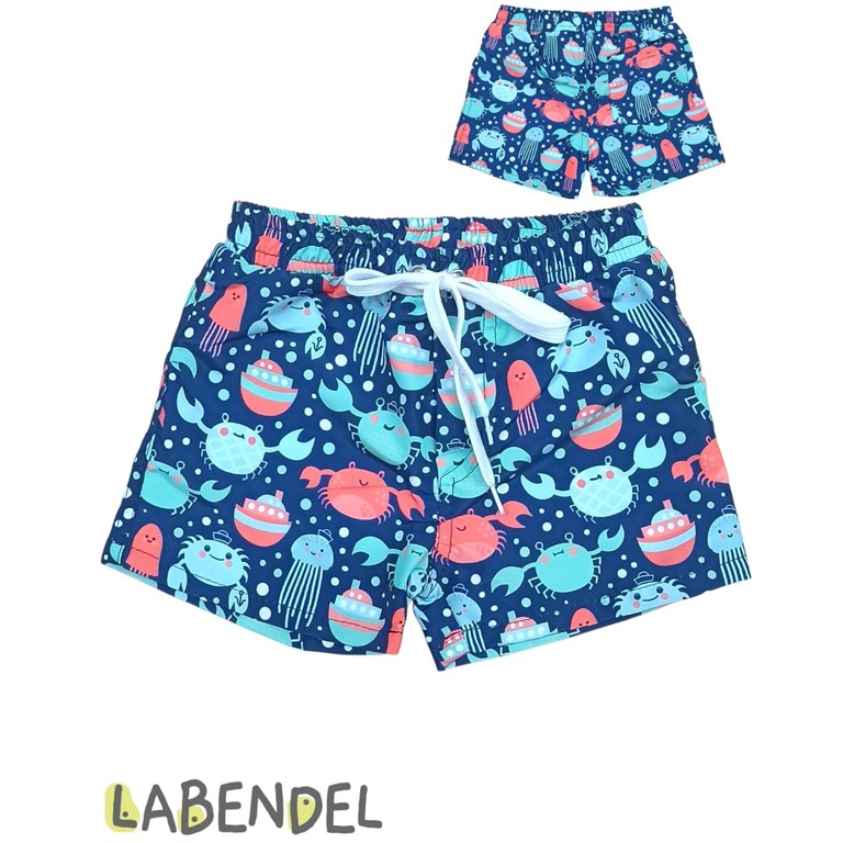 Short de baño bebe estampa cangrejos. Labendel