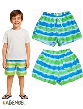 Short baño estampa batik con suspensor y cordon en cintura ajustable y bolsillo atras con ojalillo para que salga el agua. Labendel