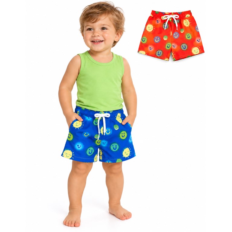 SHORT BEBE BAÑO CON SUSPENSOR CANGREJOS.LABENDEL