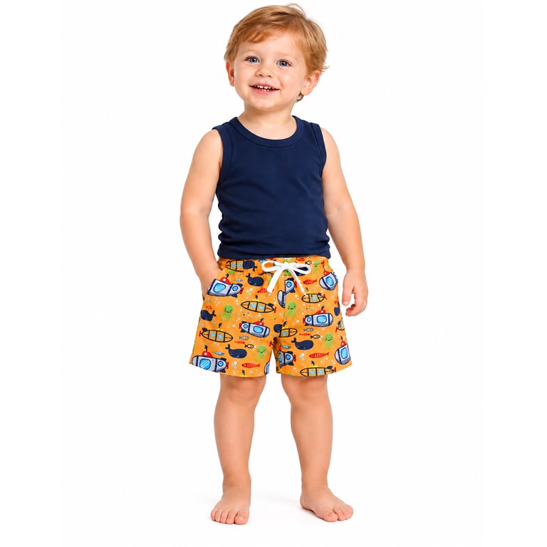 SHORT BEBE BAÑO CON SUSPENSOR  SUBMARINOS.LABENDEL