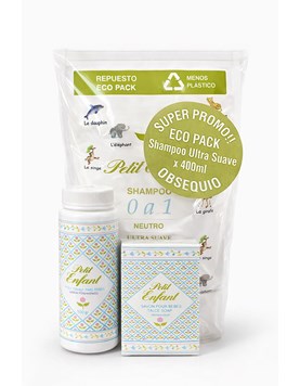 FÉCULA X 100 GR + JABÓN X 100 GR + ECO PACK SHAMPOO. PETIT ENFANT