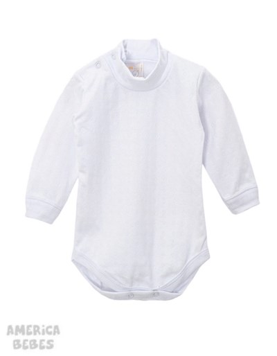 BODY MANGA LARGA BLANCO MEDIA POLERA NARANJO
