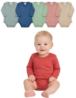 BODY FRANCES CON BROCHE MANGA LARGA UNISEX COLORES SURTIDOS NARANJO
