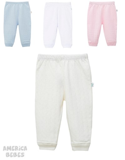 PANTALON LARGO ALGODON  BEBE  CON PUÑO NARNAJO