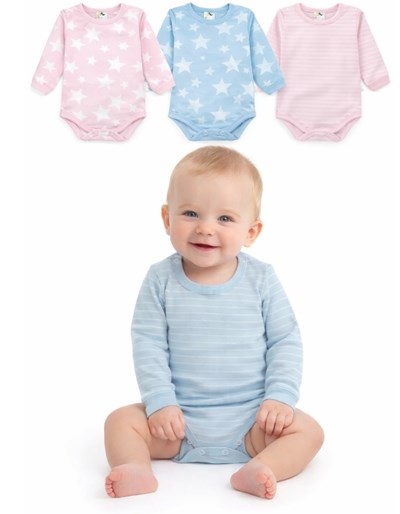 Body Frances Bebe y Beba con Broche estampado Colores surtidos. Naranjo.