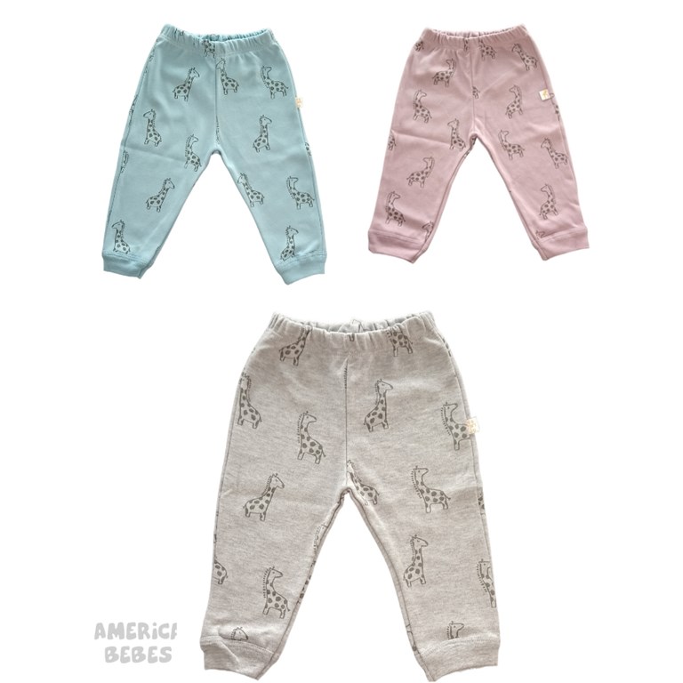 PANTALON CON PUÑO ALGODON PARA BEBE VARON ESTAMPADO VARIOS COLORES NARANJO