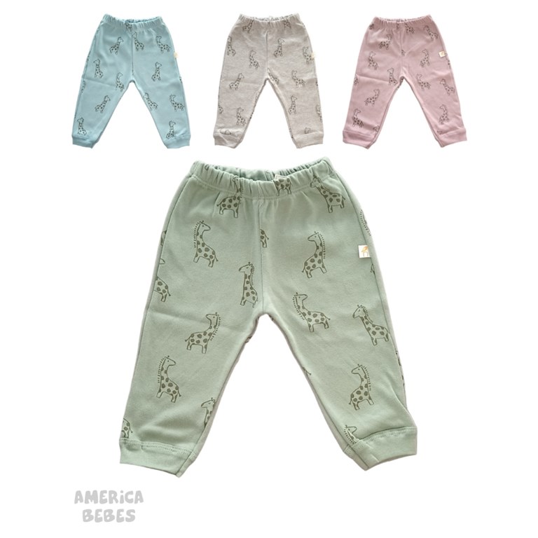 PANTALON CON PUÑO ALGODON PARA BEBE VARON ESTAMPADO VARIOS COLORES NARANJO