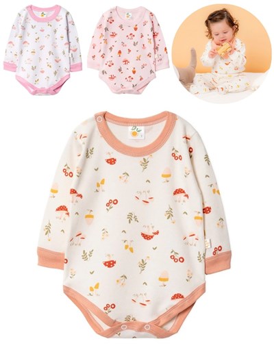 Body Frances con Broche ESTAMPADO Colores surtidos. Naranjo.